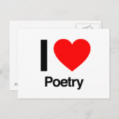 Carte Postale j'aime la poésie (Devant / Derrière)