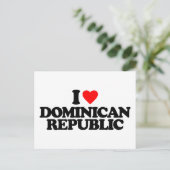 CARTE POSTALE J'AIME LA RÉPUBLIQUE DOMINICAINE (Debout devant)