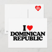 CARTE POSTALE J'AIME LA RÉPUBLIQUE DOMINICAINE (Devant / Derrière)