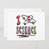 Carte Postale J'aime la science (Devant / Derrière)
