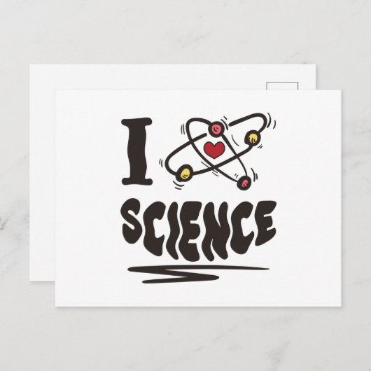 Carte Postale J'aime la science (Devant / Derrière)