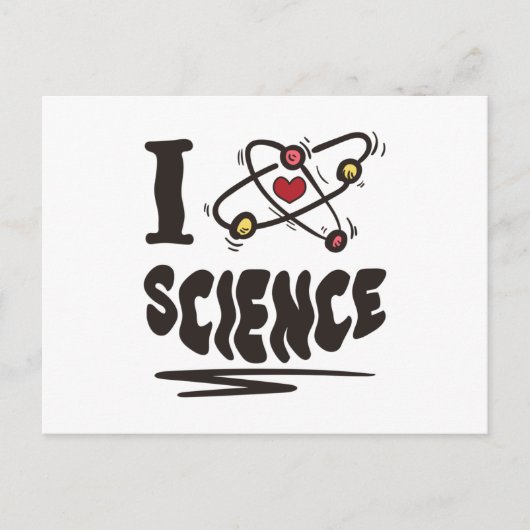Carte Postale J'aime la science (Devant)