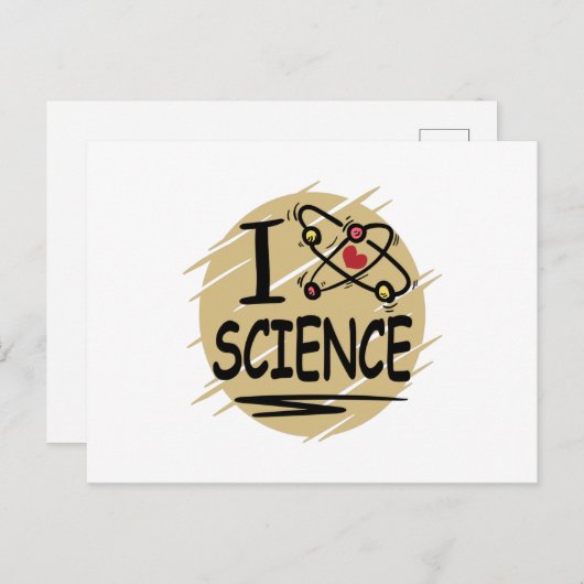 Carte Postale J'aime la science (Devant / Derrière)