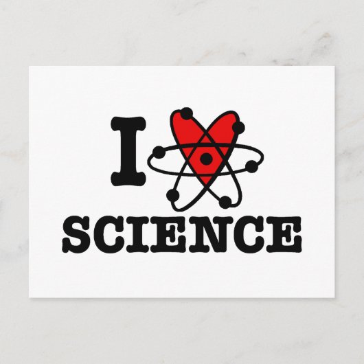 Carte Postale J'aime la science (Devant)
