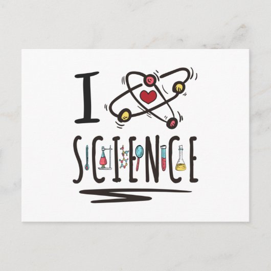 Carte Postale J'aime la science (Devant)