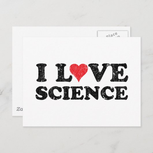 Carte Postale J'aime la science (Devant / Derrière)