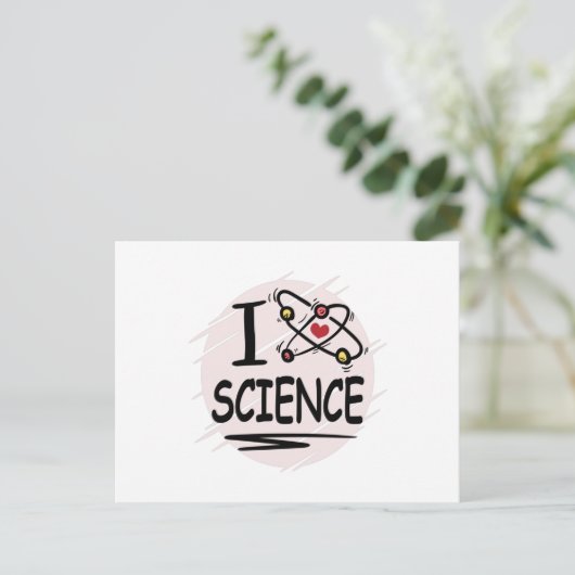 Carte Postale J'aime la science (Debout devant)