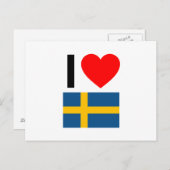 Carte Postale j'aime la suède (Devant / Derrière)