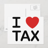 Carte Postale J'aime la taxe (Devant / Derrière)