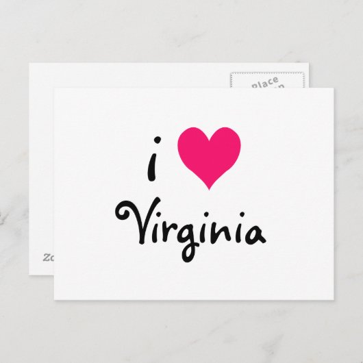 Carte Postale J'aime la Virginie (Devant / Derrière)