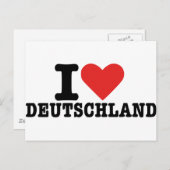 Carte Postale J'aime l'Allemagne (Devant / Derrière)