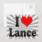 Carte Postale J'aime Lance (Devant / Derrière)