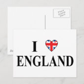 Carte Postale J'aime l'Angleterre (Devant / Derrière)