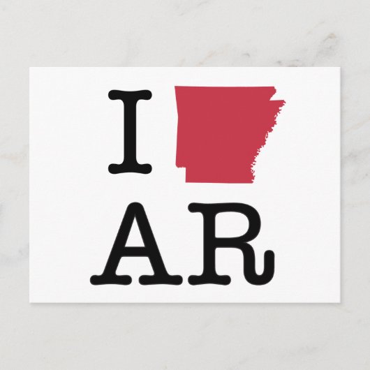 Carte Postale J'Aime L'Arkansas (Devant)