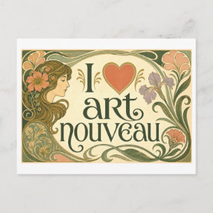 Carte Postale "J'aime l'Art nouveau"