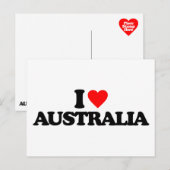 CARTE POSTALE J'AIME L'AUSTRALIE (Devant / Derrière)
