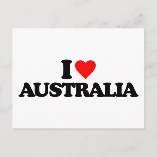 CARTE POSTALE J'AIME L'AUSTRALIE (Devant)