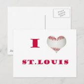 Carte Postale J'aime le base-ball de St Louis (Devant / Derrière)