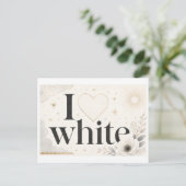 Carte Postale "J'aime le blanc" (Debout devant)