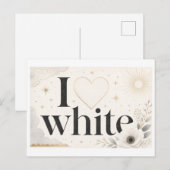 Carte Postale "J'aime le blanc" (Devant / Derrière)