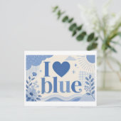 Carte Postale "J'aime le bleu" (Debout devant)