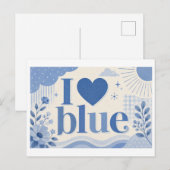 Carte Postale "J'aime le bleu" (Devant / Derrière)