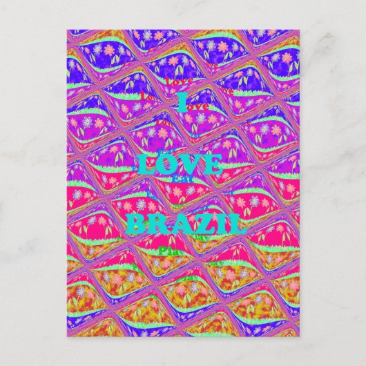 Carte Postale J'aime le Brésil. Belles couleurs traditionnelles  (Devant)