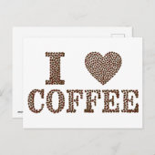 Carte Postale J'aime le café (Devant / Derrière)