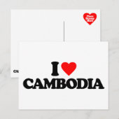 CARTE POSTALE J'AIME LE CAMBODGE (Devant / Derrière)