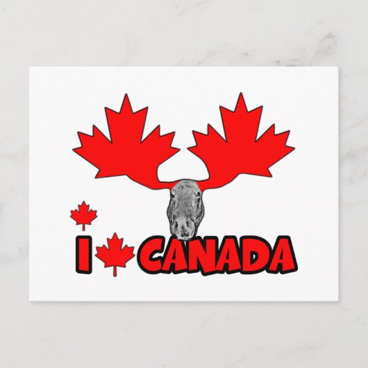Carte Postale J'aime le Canada (Devant)