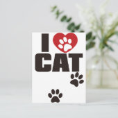 CARTE POSTALE J'AIME LE CHAT (Debout devant)