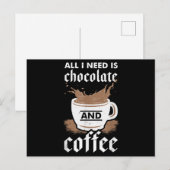 Carte Postale J'Aime Le Chocolat Et Le Café (Devant / Derrière)