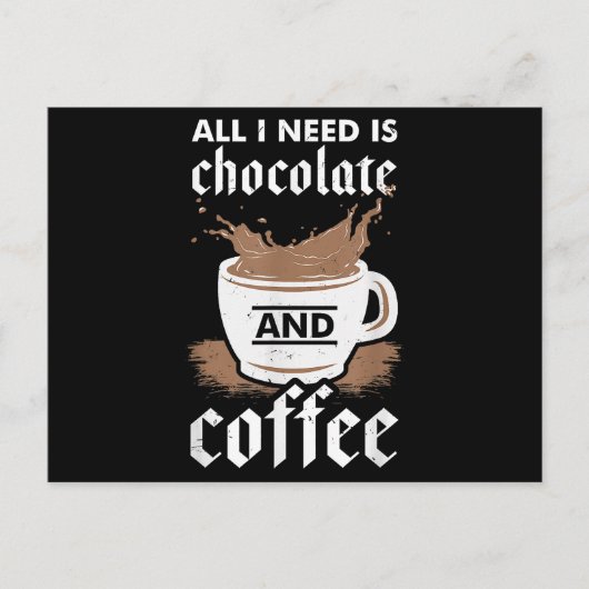 Carte Postale J'Aime Le Chocolat Et Le Café (Devant)