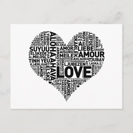 CARTE POSTALE J'AIME LE COEUR (Devant)