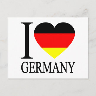 Carte Postale J'aime le coeur allemand de drapeau de l'Allemagne