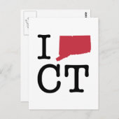 Carte Postale J'aime le Connecticut (Devant / Derrière)