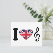 Carte Postale J'aime le design d'art musical (Debout devant)