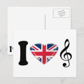 Carte Postale J'aime le design d'art musical (Devant / Derrière)