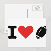 Carte Postale J'aime le football (Devant / Derrière)