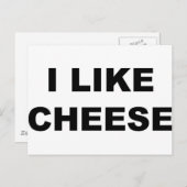 Carte Postale J'Aime Le Fromage (Devant / Derrière)