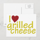 Carte Postale J'Aime Le Fromage Grillé (Devant / Derrière)