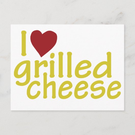 Carte Postale J'Aime Le Fromage Grillé (Devant)