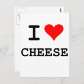 Carte Postale J'aime le fromage (le lettrage noir) (Devant / Derrière)