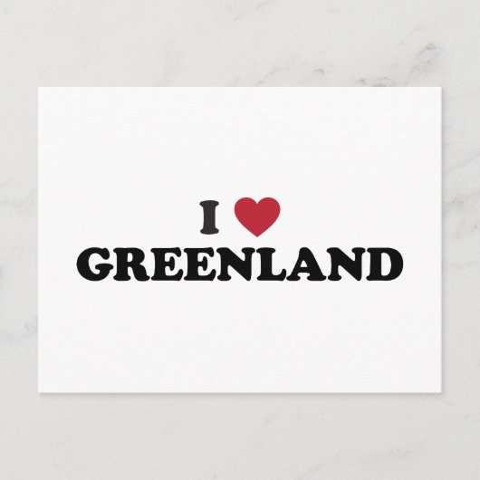 Carte Postale J'aime le Groenland (Devant)