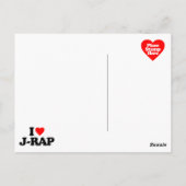 CARTE POSTALE J'AIME LE J-RAP (Dos)