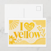 Carte Postale "J'aime le jaune" (Devant / Derrière)