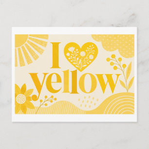 Carte Postale "J'aime le jaune"