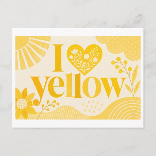 Carte Postale "J'aime le jaune" (Devant)