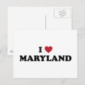 Carte Postale J'aime le Maryland (Devant / Derrière)