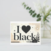 Carte Postale "J'aime le noir" (Debout devant)